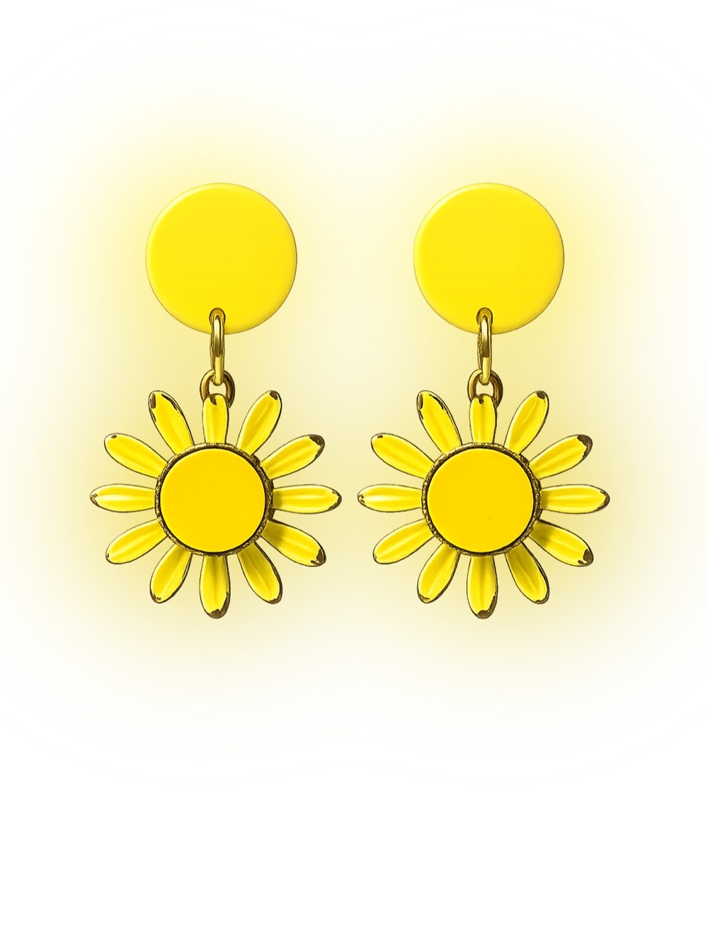 Sunny Yellow Vintage Daisy Earrings
